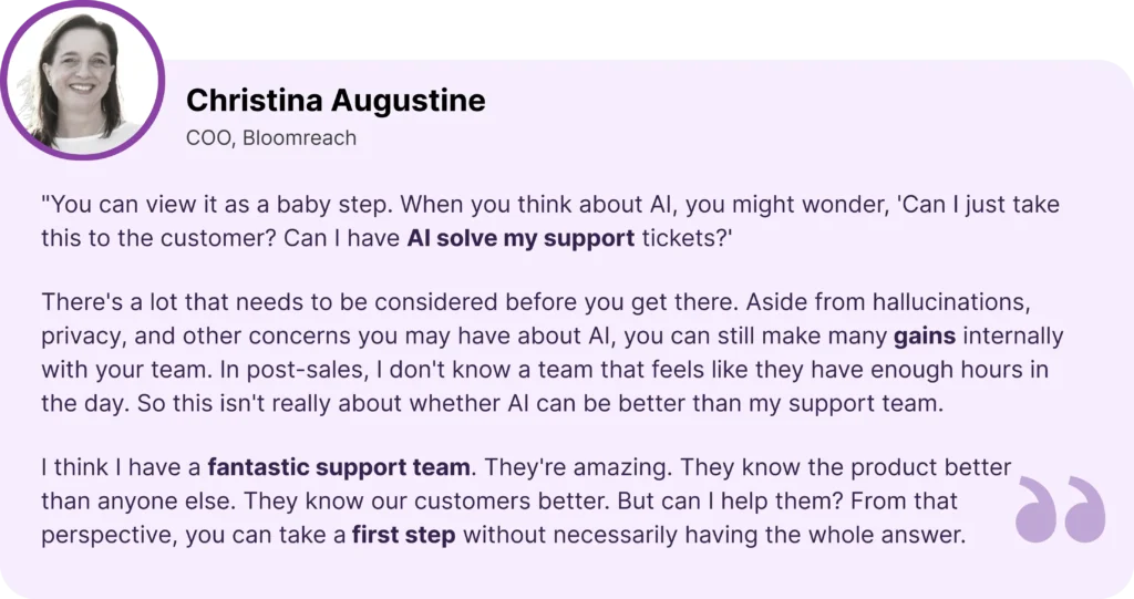 Christina Augustine explain the importance AI in customer support