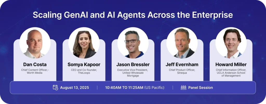Somya Kapoor, Dan Costa and Jason Bressler will be talking about scaling GenAI and AI Agents across the enterprise.